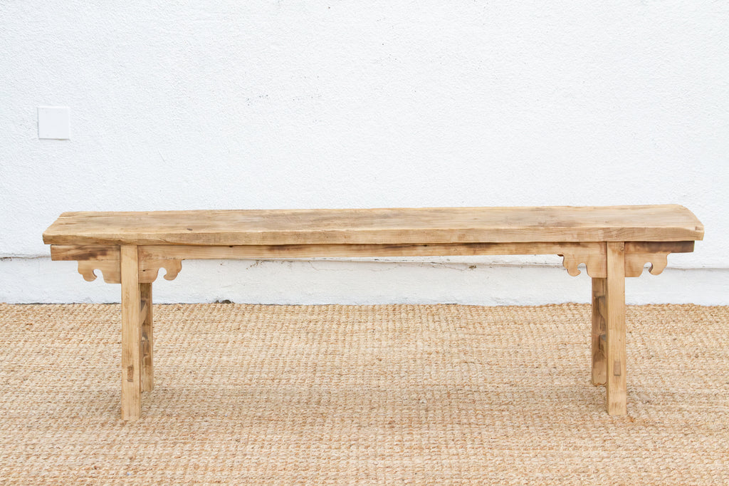 Oriental Calm, Bleached Wood Asian Bench (Trade)