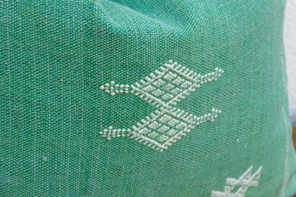 Aqua Trail Cactus Silk Moroccan Pillow