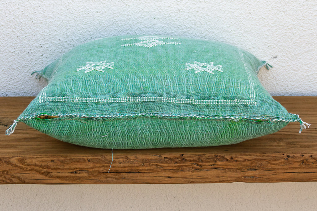Aqua Trail Cactus Silk Moroccan Pillow