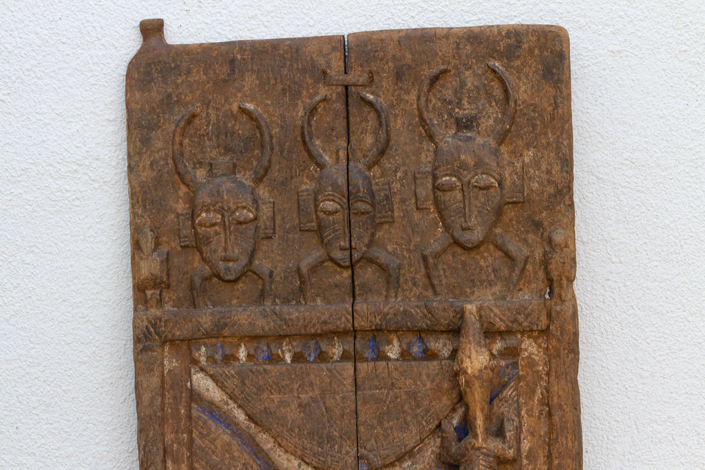 Antique African Senufo Masked Crocodile Shutter