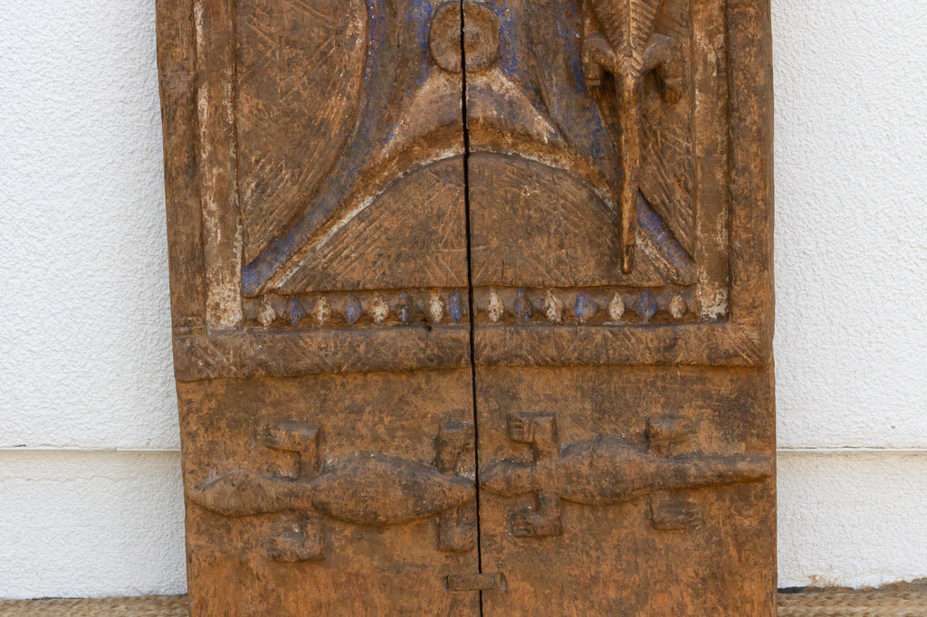 Antique African Senufo Masked Crocodile Shutter