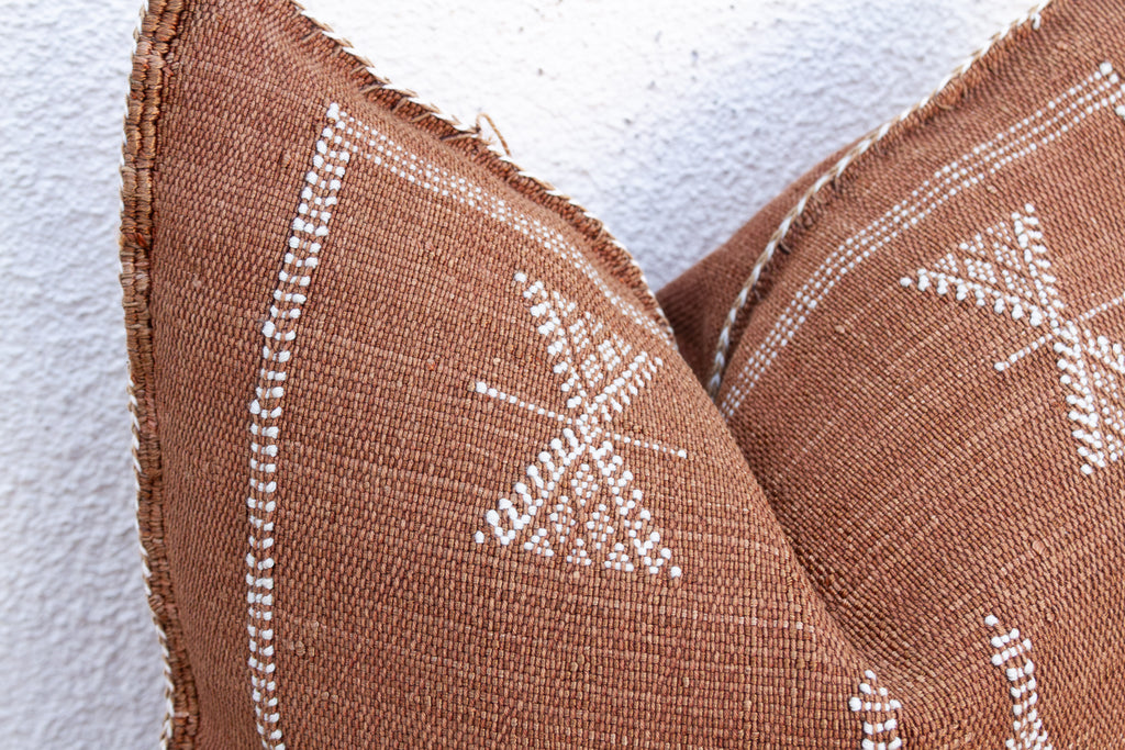 Rust Sentinel Cactus Silk Moroccan Pillow