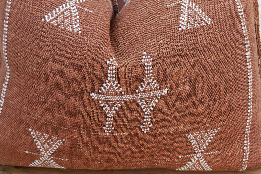 Rust Sentinel Cactus Silk Moroccan Pillow