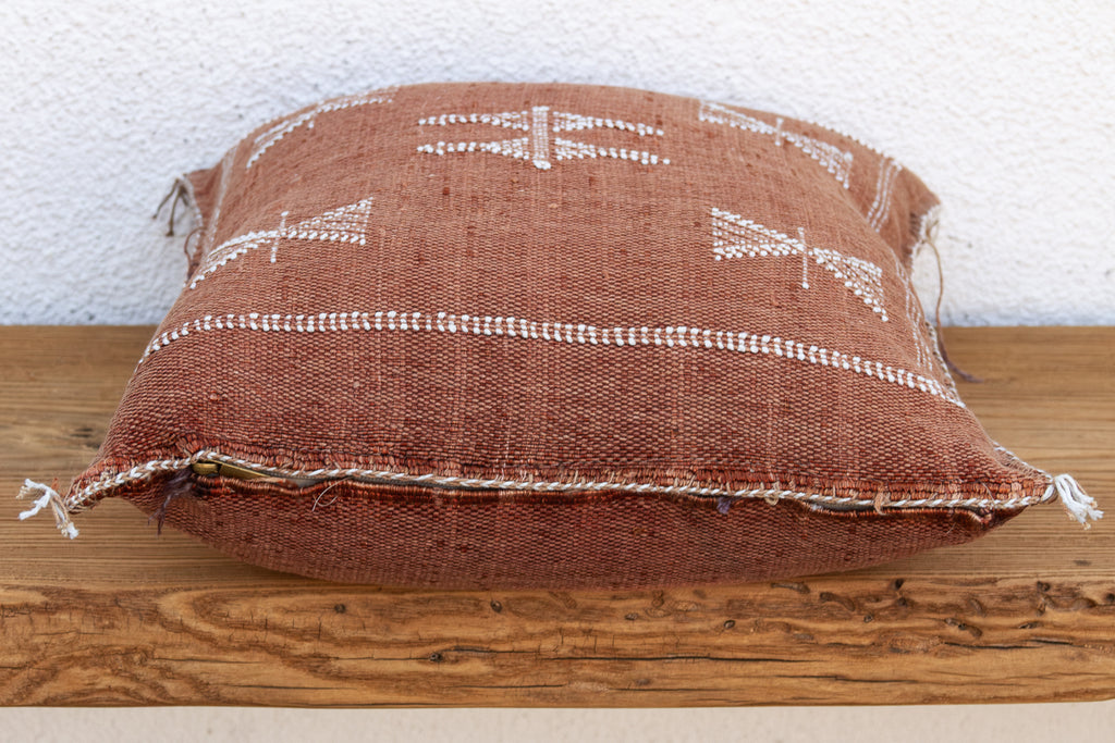 Rust Sentinel Cactus Silk Moroccan Pillow