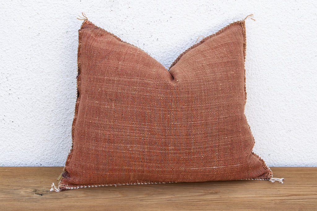 Rust Sentinel Cactus Silk Moroccan Pillow