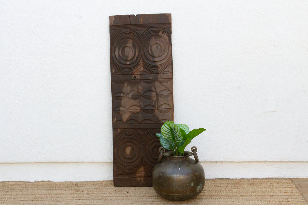 Dark Sun & Moon African Carved Panel