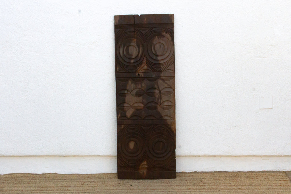 Dark Sun & Moon African Carved Panel