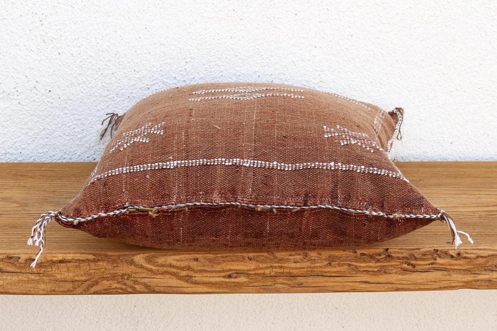 Rusted Column Cactus Silk Moroccan Pillow