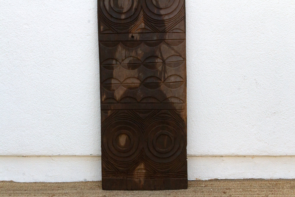 Dark Sun & Moon African Carved Panel