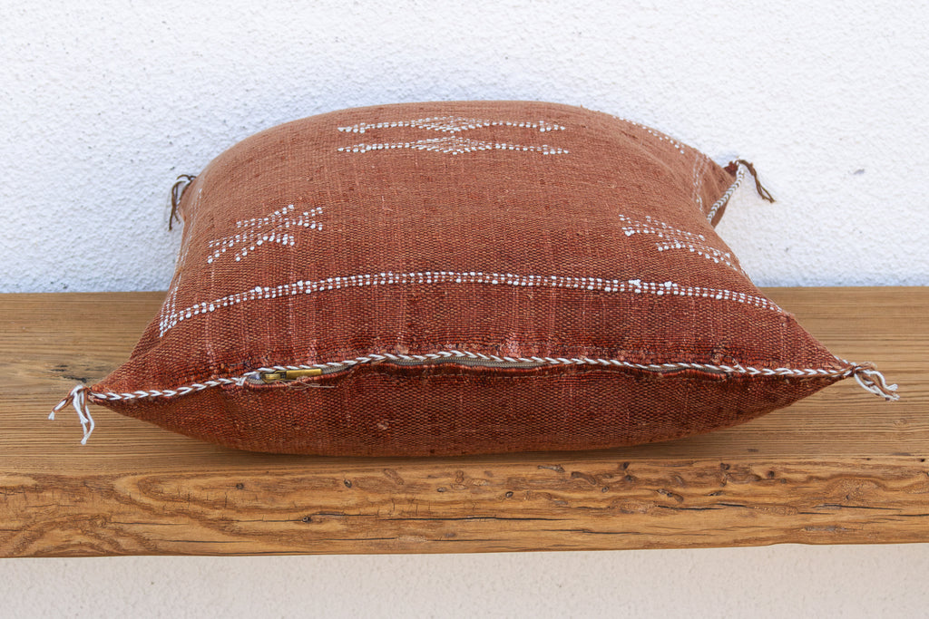 Clay Diamond Cactus Silk Moroccan Pillow (Trade)