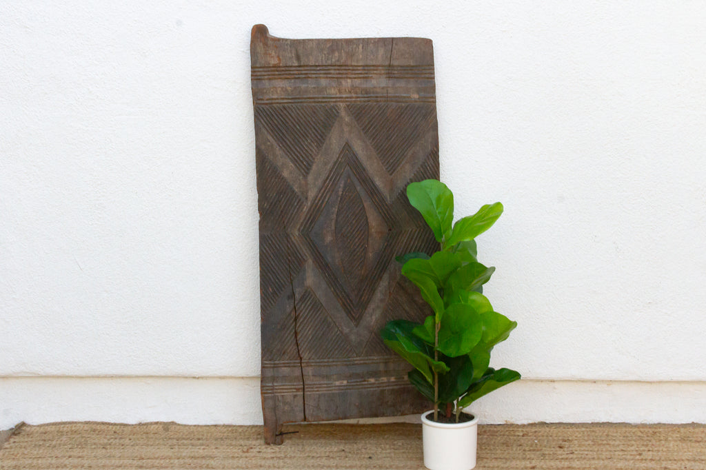 Antique Charcoal Gray Igbo Carved Door