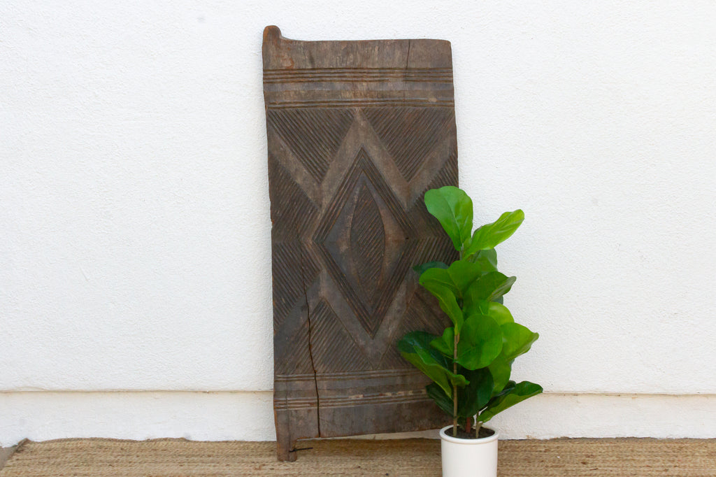 Antique Charcoal Gray Igbo Carved Door