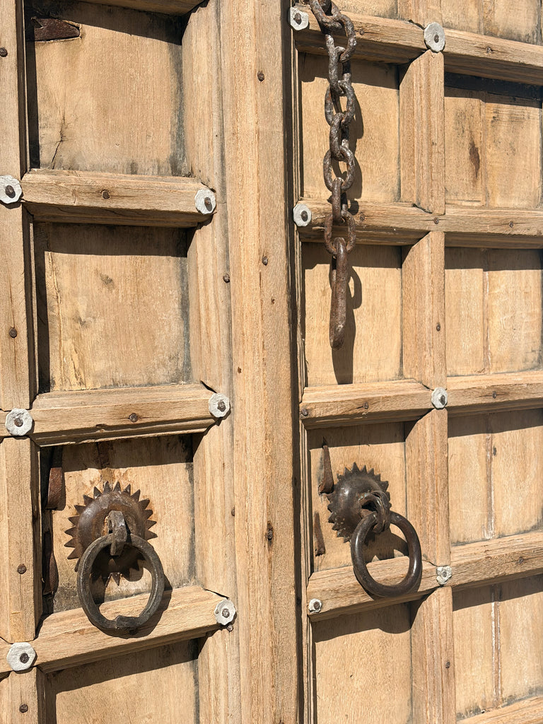 Antique Bleached Wood Thar Desert Entrance Door