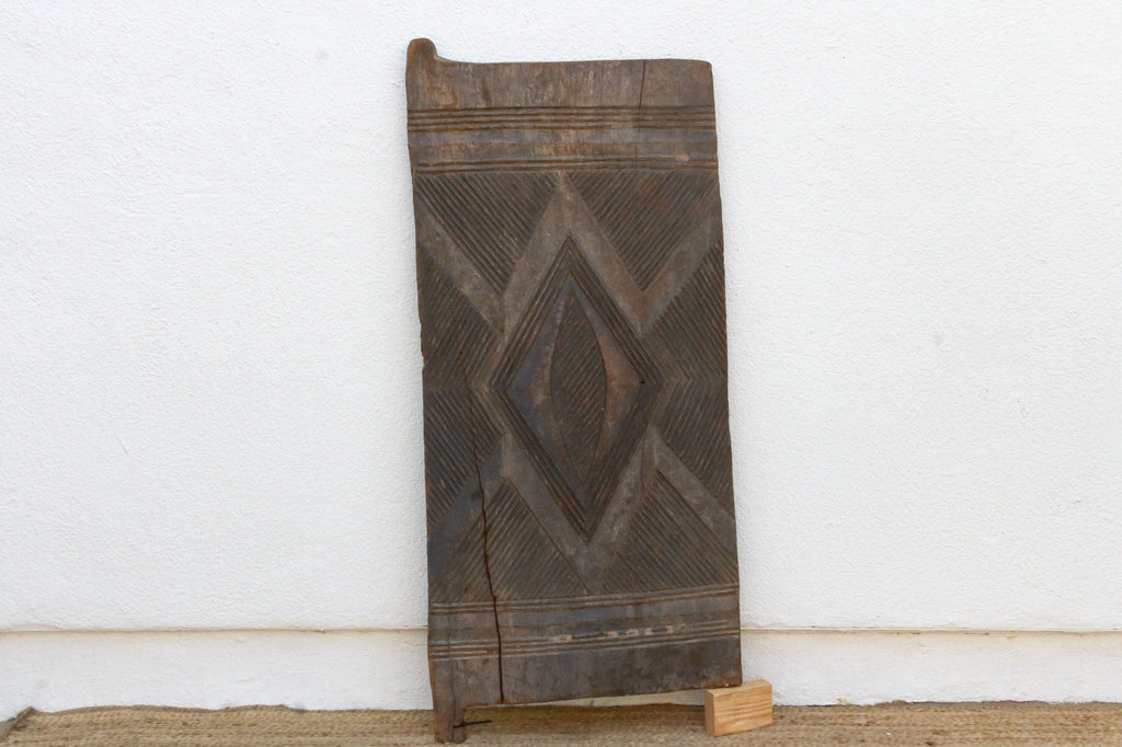 Antique Charcoal Gray Igbo Carved Door
