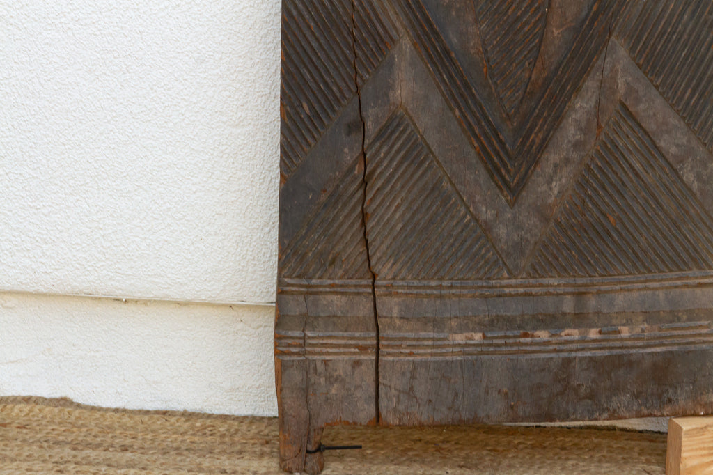 Antique Charcoal Gray Igbo Carved Door