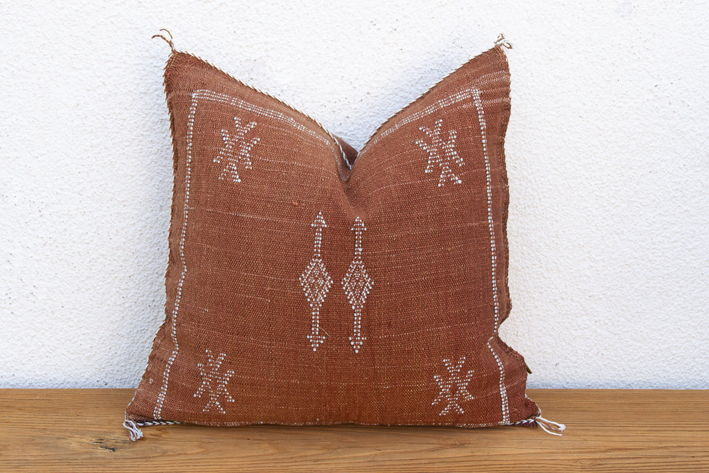 Rusted Lantern Cactus Silk Moroccan Pillow