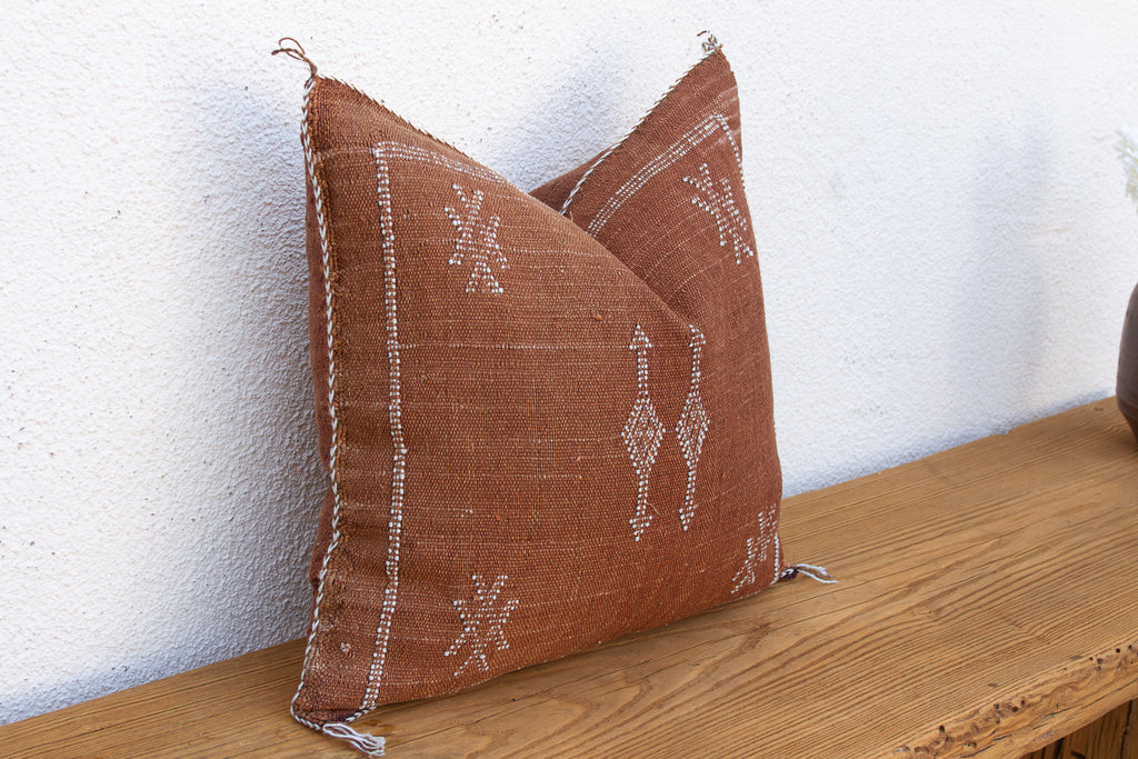 Rusted Lantern Cactus Silk Moroccan Pillow