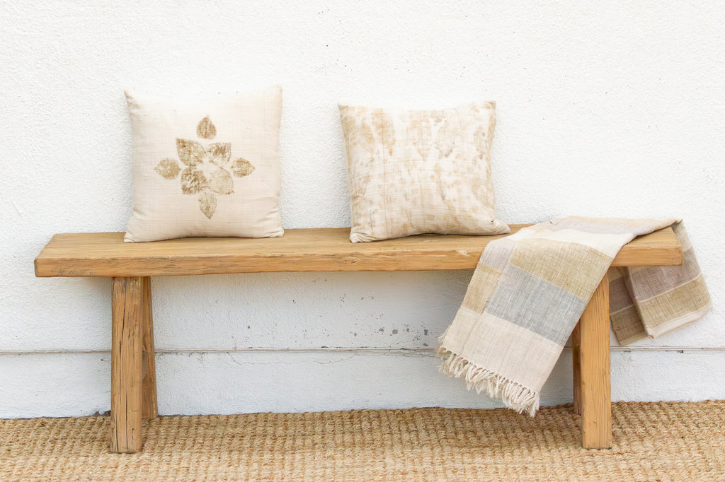 Artisanal Bleached Wood Robust Bench