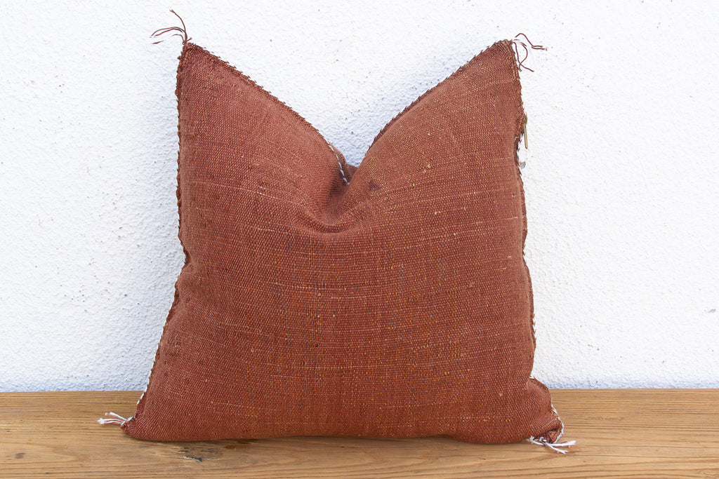 Terracotta Vertical Cactus Silk Moroccan Pillow (Trade)
