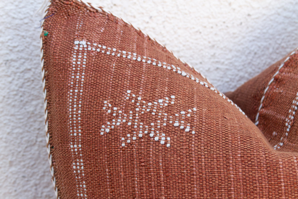 Rust Crossroads Cactus Silk Moroccan Pillow