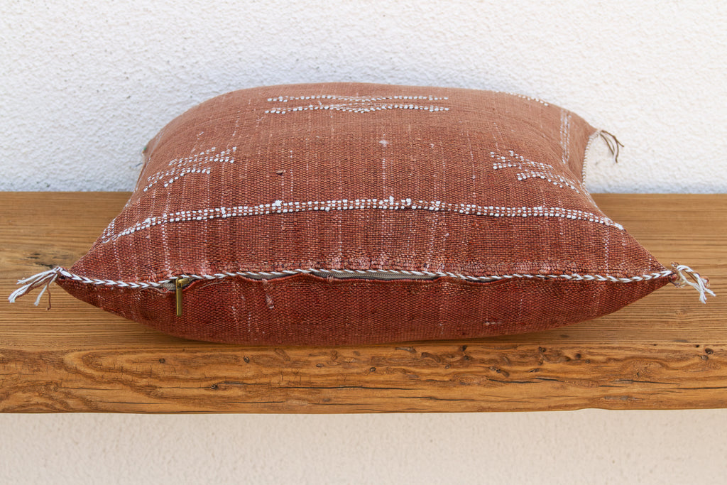 Rust Crossroads Cactus Silk Moroccan Pillow