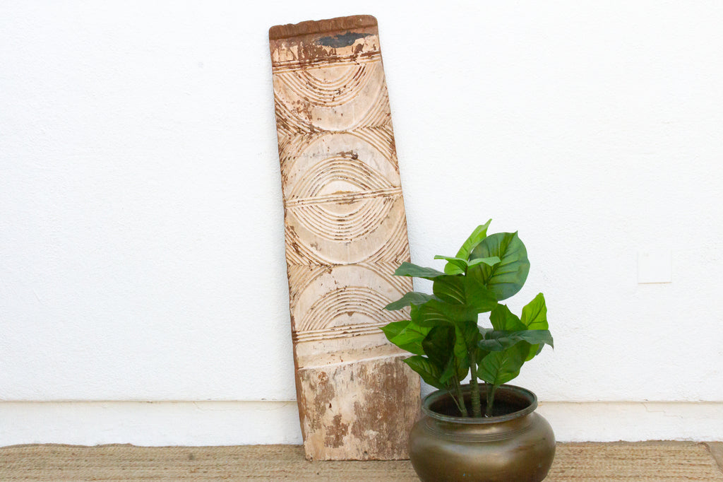 19th Century Chalk White Carved African Panel