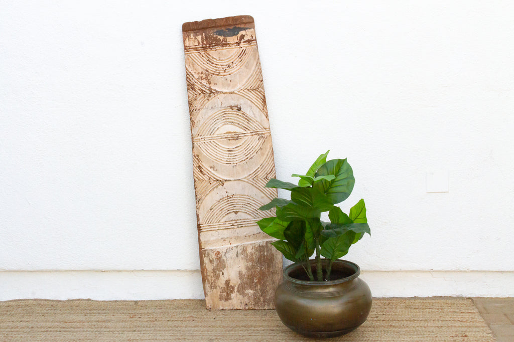 19th Century Chalk White Carved African Panel