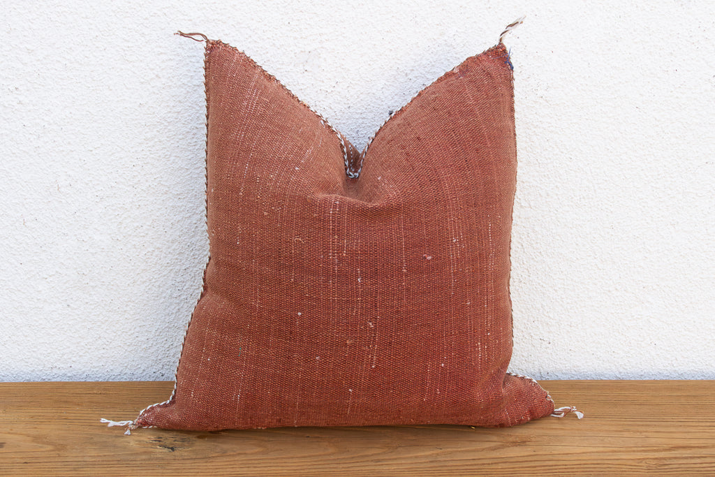 Rust Crossroads Cactus Silk Moroccan Pillow