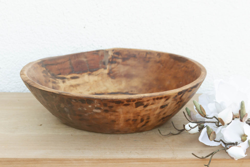 Old World Vintage Wood Bowl