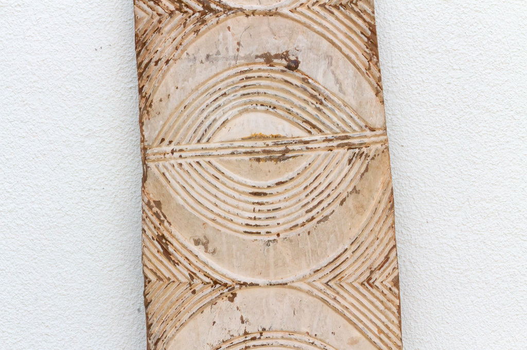 19th Century Chalk White Carved African Panel