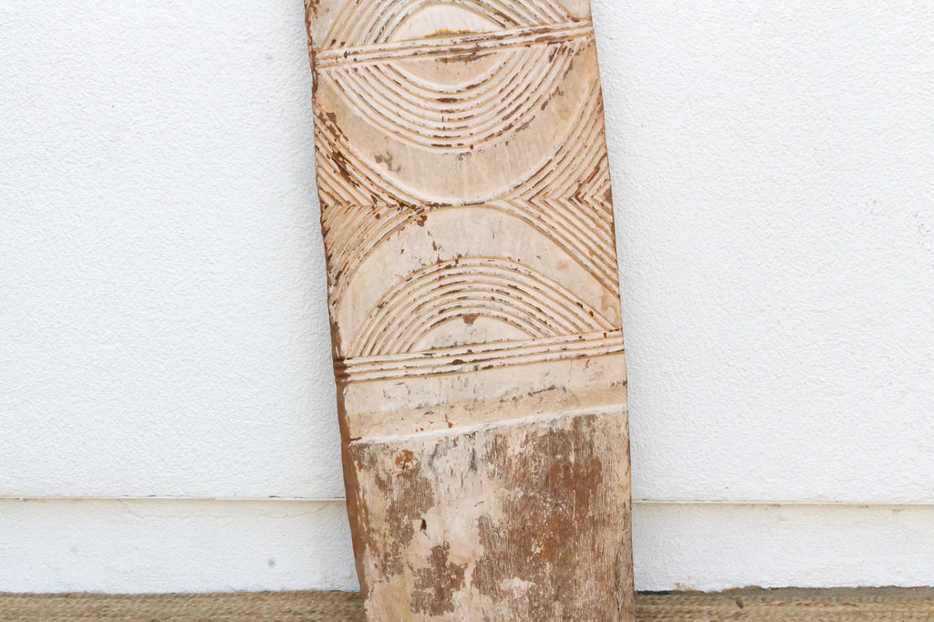 19th Century Chalk White Carved African Panel