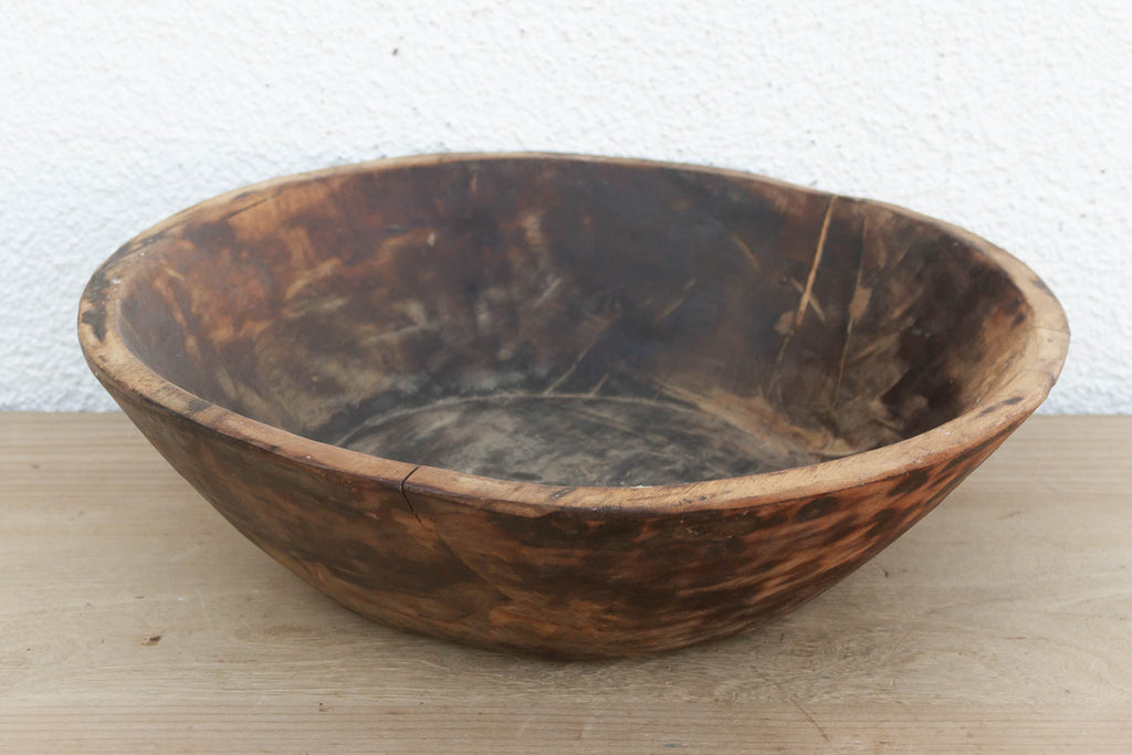 Antique Hand-Hewn Wooden Dough Bowl (Trade)