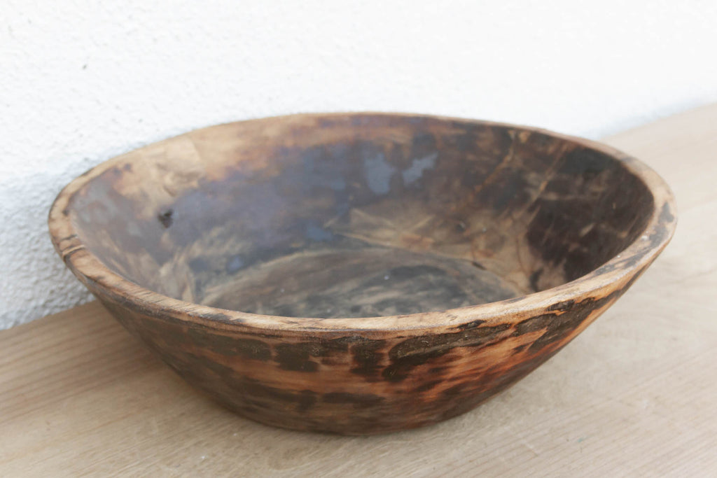 Antique Hand-Hewn Wooden Dough Bowl (Trade)