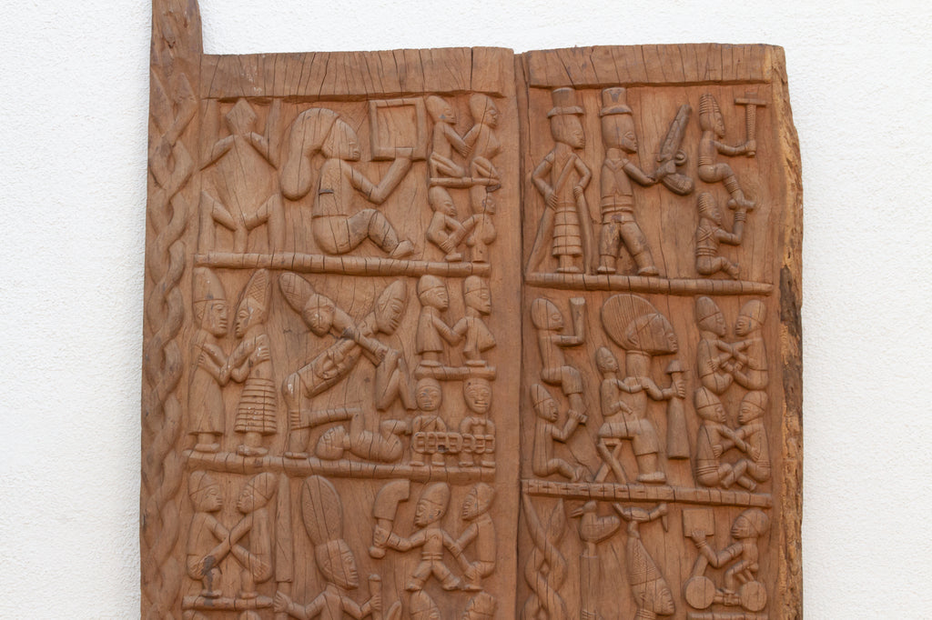 Grand Finely Carved Yoruba Panel Palace Door (Trade)