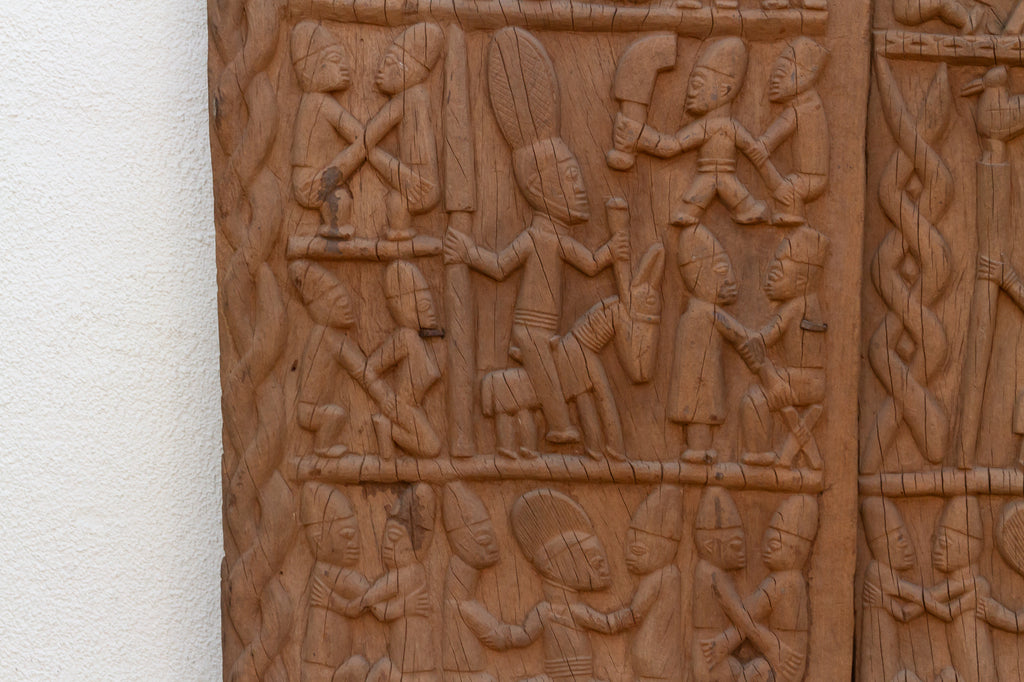 Grand Finely Carved Yoruba Panel Palace Door (Trade)