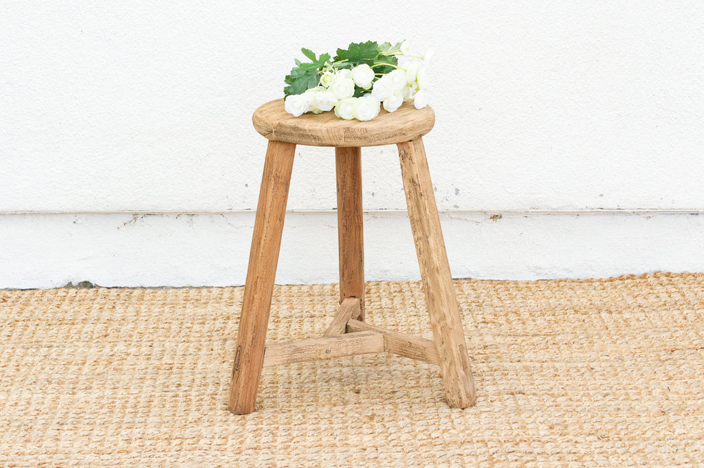 Antique Round Tea House Stool