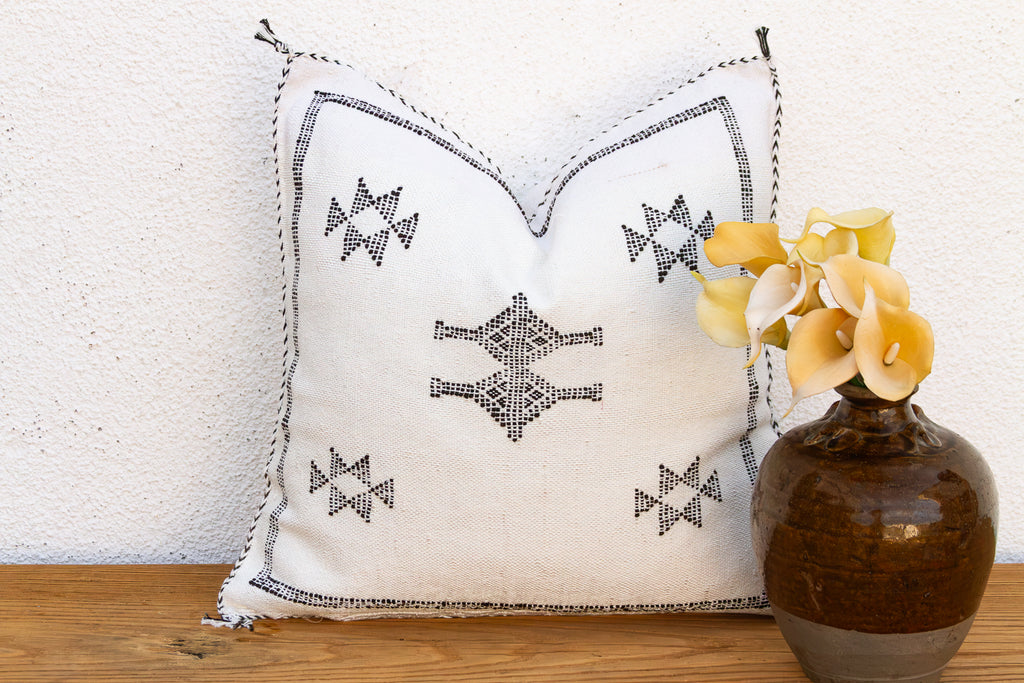 Stacked Stars Cactus Silk Moroccan Pillow