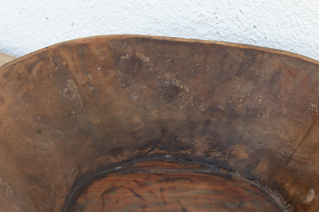 Antique Country Style Wooden Fruit Bowl