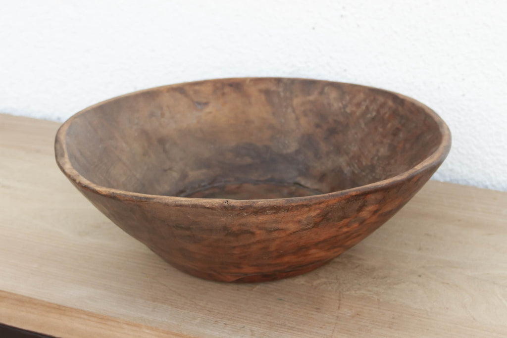 Antique Country Style Wooden Fruit Bowl