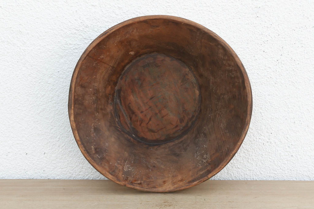 Antique Country Style Wooden Fruit Bowl
