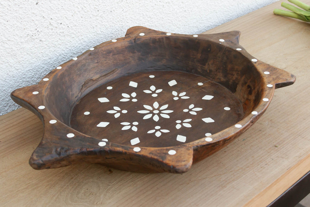 Vintage Faux Inlay Wood Centerpiece