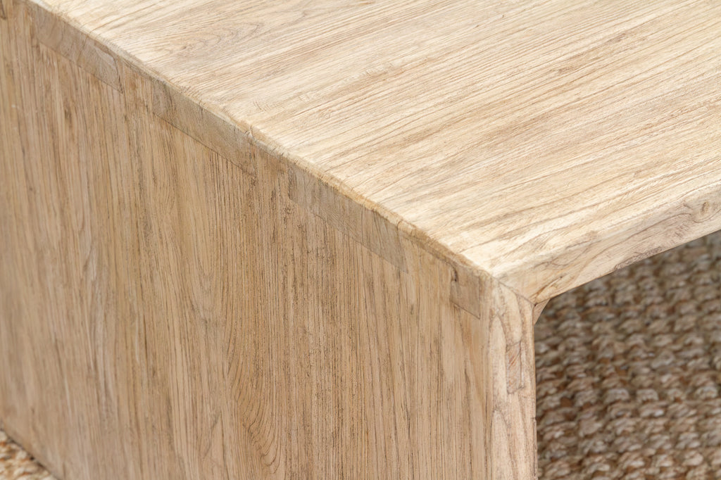 Japandi Waterfall Reclaimed Elm Coffee Table