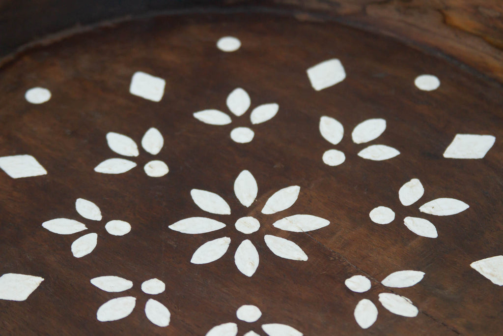 Vintage Faux Inlay Wood Centerpiece