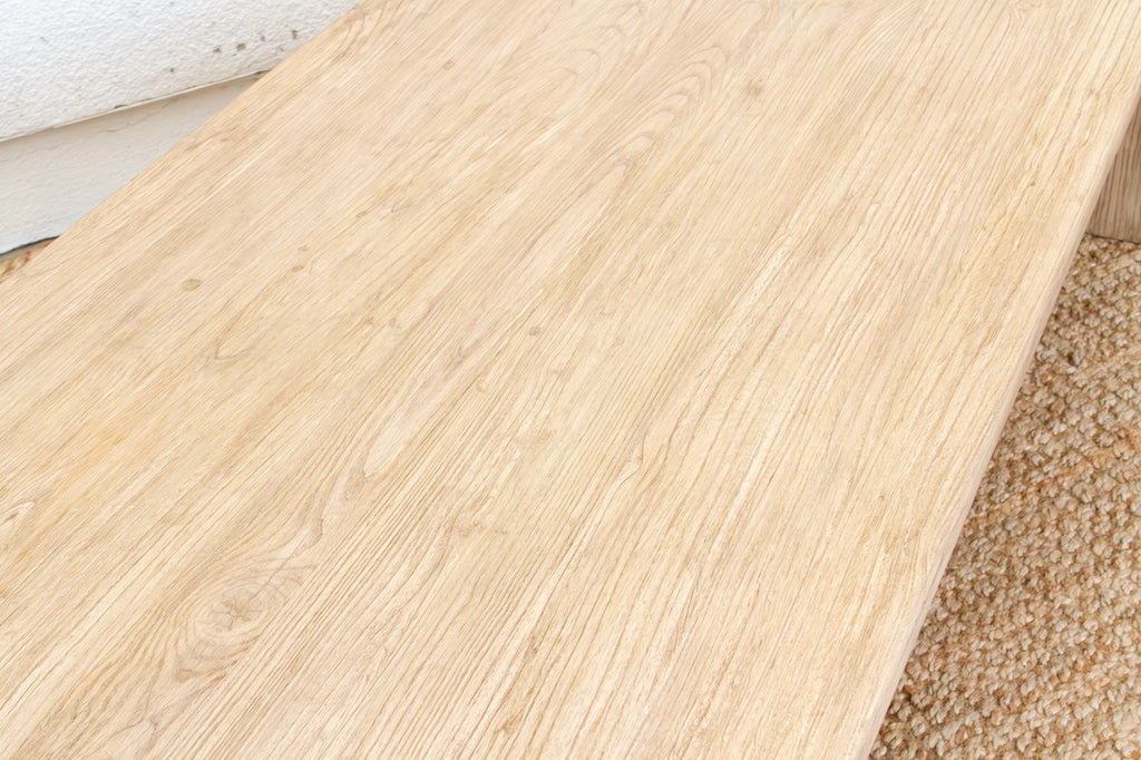 Japandi Waterfall Reclaimed Elm Coffee Table