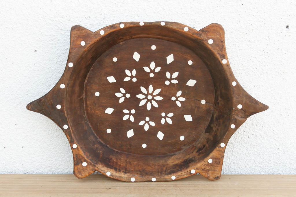 Vintage Faux Inlay Wood Centerpiece
