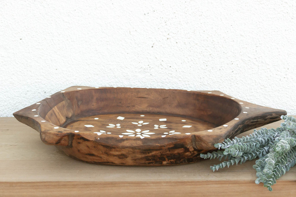Large Vintage Floral Motif Painted Bowl (Trade)