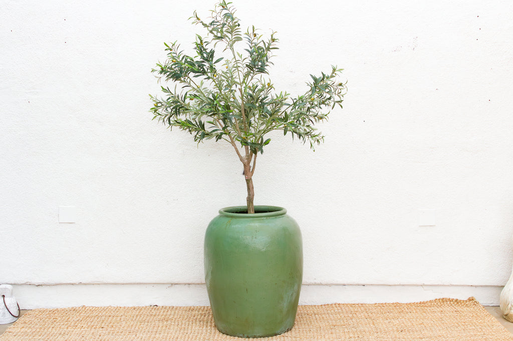 Large Antique Imperial Celadon Glaze Planter