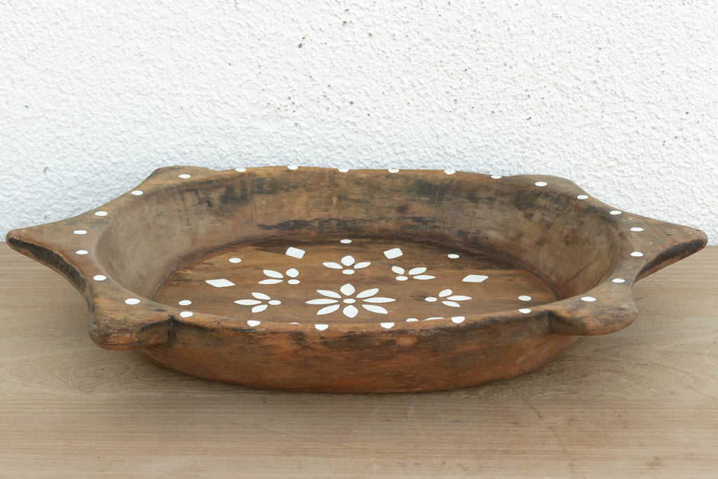 Boho Chic Wooden Painted Bowl