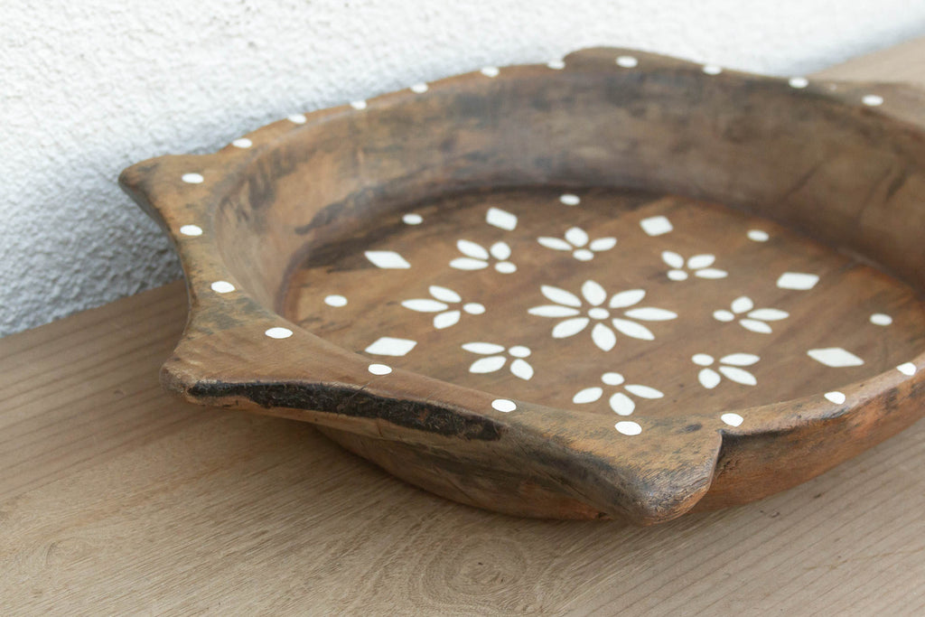 Boho Chic Wooden Painted Bowl