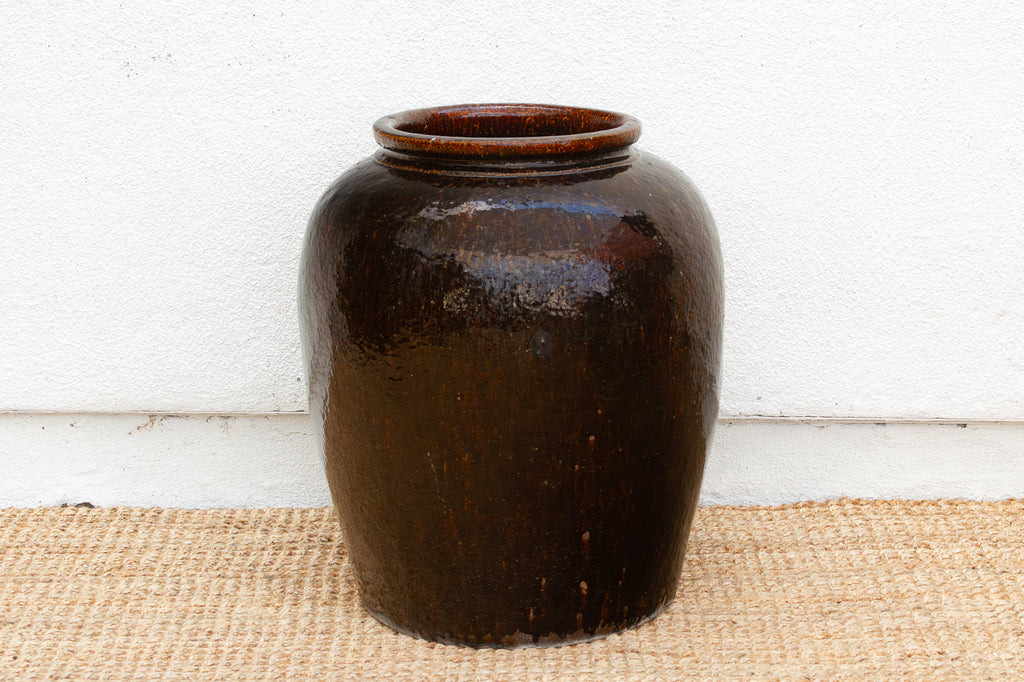 Monumental Antique Brown Spice Trader Vessel